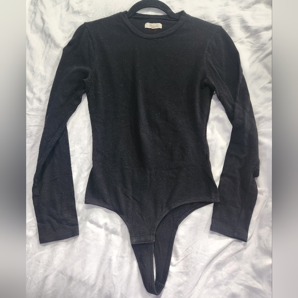Madewell Black Long Sleeve Bodysuit (M) EUC